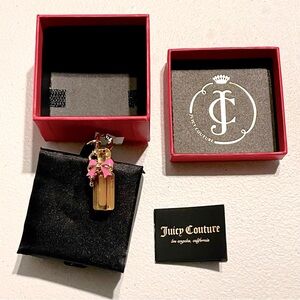 👑 Juicy Couture 2013 GOLD “VIVA LA FLEUR” Pink Fragrance Charm 👑 NIB